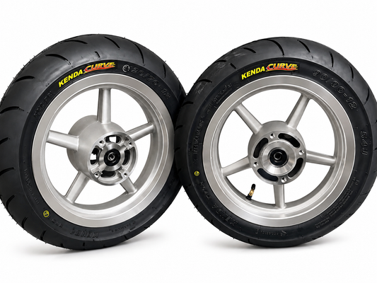 Chrome 17" Universal Mini E-Moto Supermoto Wheel Set